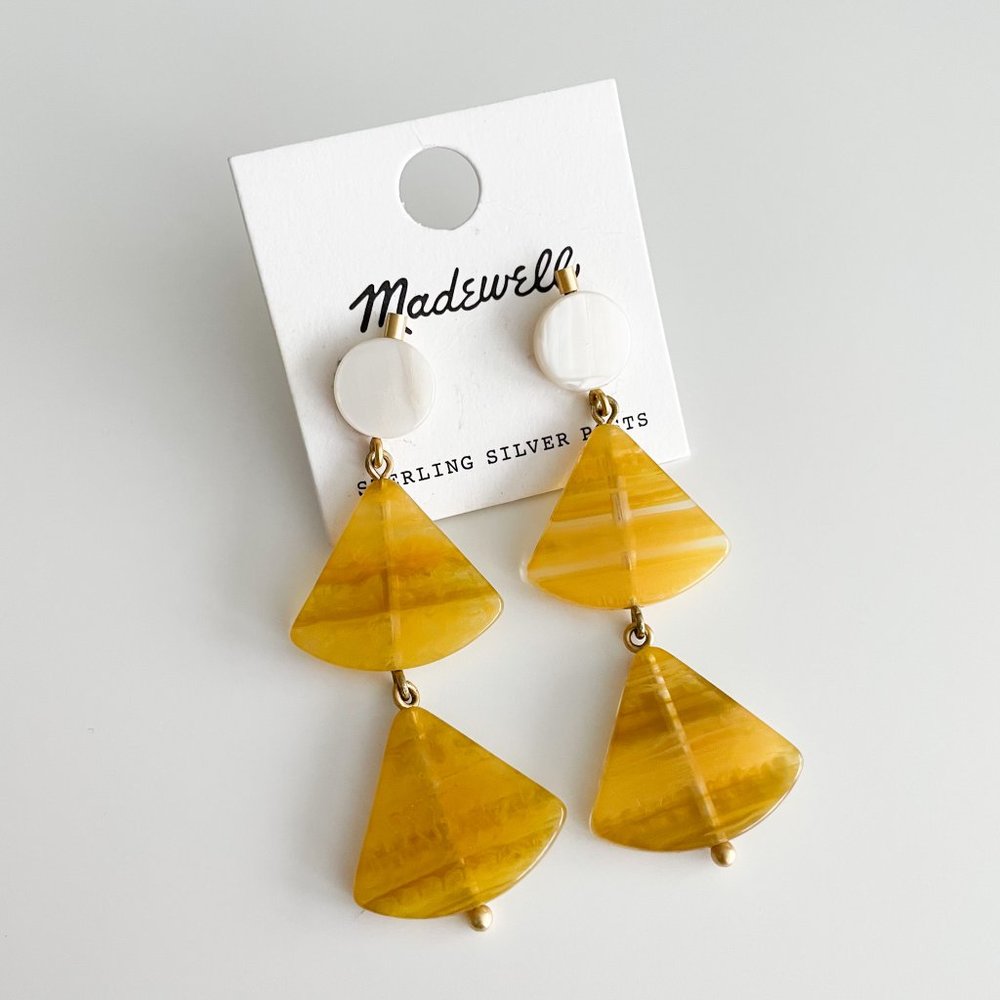 Madewell Resin Triangle Drop Earrings (Yellow) - Picture 3 of 3